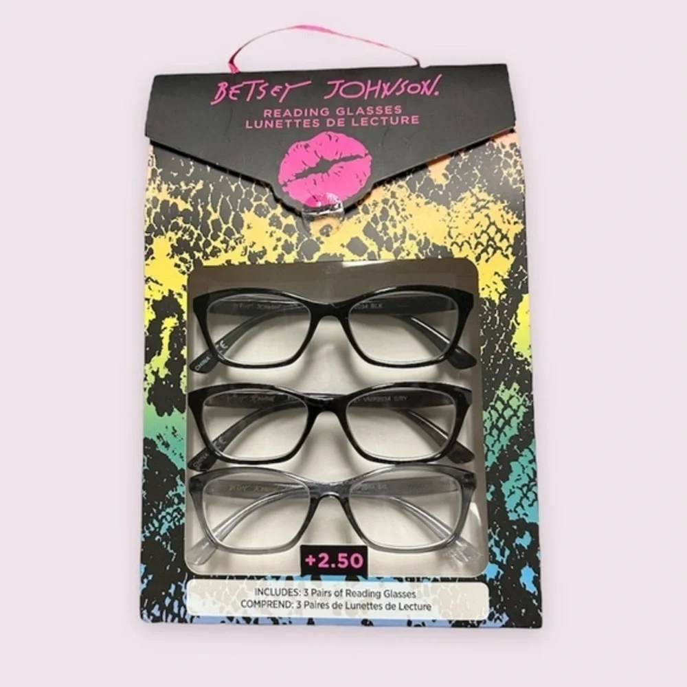 Betsey Johnson 3PCK Reading Glasses Set